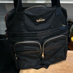 Kipling Men's Backpack in Black with Gold Accents, in great use condition